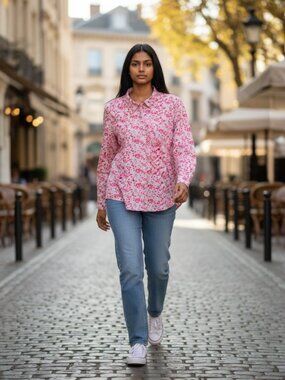 Old Navy Floral Ditsy Button‑Up Shirt – Long Sleeve, Size XL